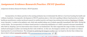 Assignment Evidence Research Practice PICOT Question