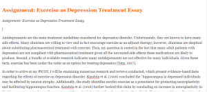 Assignment Exercise as Depression Treatment Essay