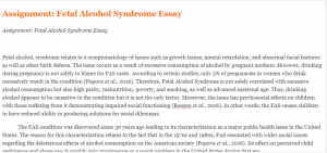 Assignment Fetal Alcohol Syndrome Essay