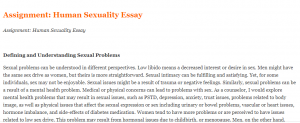 Assignment Human Sexuality Essay
