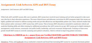 Assignment Link between ADN and BSN Essay