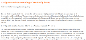 Assignment Pharmacology Case Study Essay