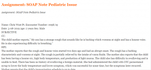 Assignment SOAP Note Pediatric Issue