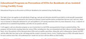 Educational Program on Prevention of STDs for Residents of an Assisted Living Facility Essay