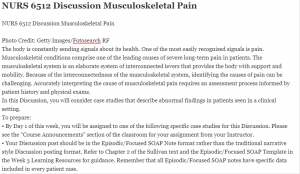 NURS 6512 Discussion Musculoskeletal Pain