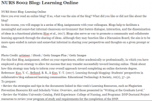 NURS 8002 Blog: Learning Online