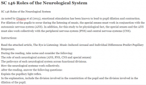 SC 146 Roles of the Neurological System