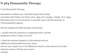 N 584 Humanistic Therapy