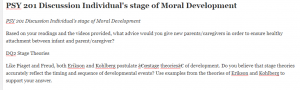 PSY 201 Discussion Individual's stage of Moral Development