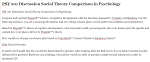 PSY 201 Discussion Social Theory Comparison in Psychology