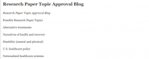 Research Paper Topic Approval Blog