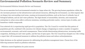 Environmental Pollution Scenario Review and Summary
