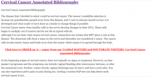 Cervical Cancer Annotated Bibliography