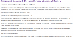 Assignment: Common Differences Between Viruses and Bacteria