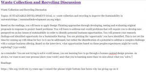 Waste Collection and Recycling Discussion