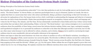 Biology Principles of the Endocrine System Study Guides