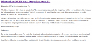 Discussion: NURS 6221 Organizational Fit