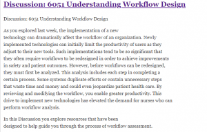 Discussion: 6051 Understanding Workflow Design