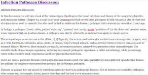 Infection Pathogen Discussion