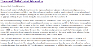 Hormonal Birth Control Discussion