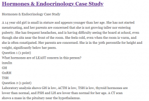 Hormones & Endocrinology Case Study
