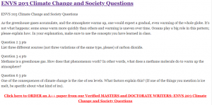 ENVS 203 Climate Change and Society Questions