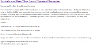 Bacteria and How They Cause Diseases Discussion