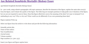 Age Related Songbirds Mortality Biology Essay