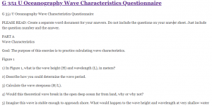 G 351 U Oceanography Wave Characteristics Questionnaire