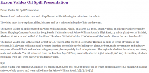 Exxon Valdez Oil Spill Presentation