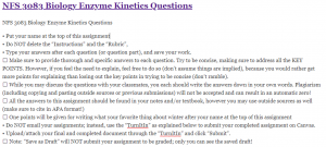 NFS 3083 Biology Enzyme Kinetics Questions