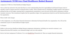 Assignment: NURS 6211 Final Healthcare Budget Request
