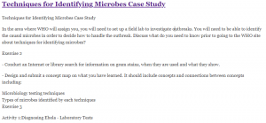 Techniques for Identifying Microbes Case Study