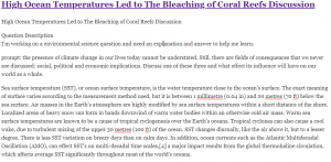 High Ocean Temperatures Led to The Bleaching of Coral Reefs Discussion