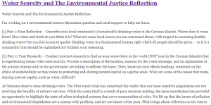 Water Scarcity and The Environmental Justice Reflection