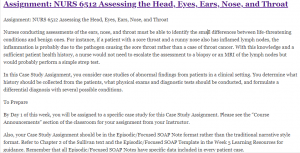 Assignment: NURS 6512 Assessing the Head, Eyes, Ears, Nose, and Throat