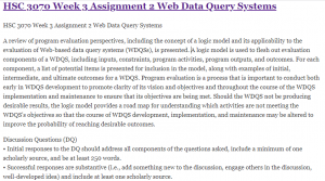 HSC 3070 Week 3 Assignment 2 Web Data Query Systems
