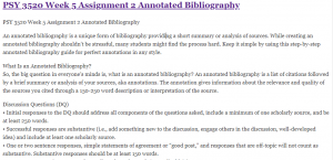 PSY 3520 Week 5 Assignment 2 Annotated Bibliography
