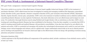 PSY 4300 Week 2 Assignment 2 Internet-based Cognitive Therapy