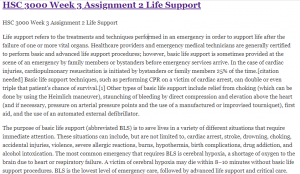HSC 3000 Week 3 Assignment 2 Life Support