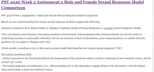 PSY 4040 Week 2 Assignment 2 Male and Female Sexual Response Model Comparison