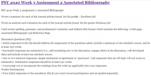 PSY 4040 Week 3 Assignment 2 Annotated Bibliography