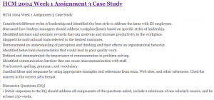 HCM 2004 Week 1 Assignment 3 Case Study