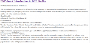 DNP-801 A Introduction to DNP Studies