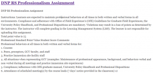 DNP RS Professionalism Assignment