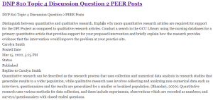 DNP 810 Topic 4 Discussion Question 2 PEER Posts