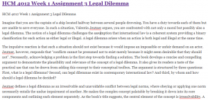 HCM 4012 Week 1 Assignment 3 Legal Dilemma