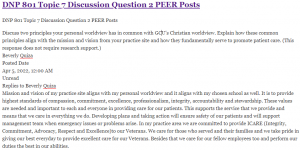 DNP 801 Topic 7 Discussion Question 2 PEER Posts