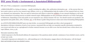 PSY 4001 Week 3 Assignment 2 Annotated Bibliography