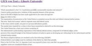 CJUS 330 Test 1 -Liberty University